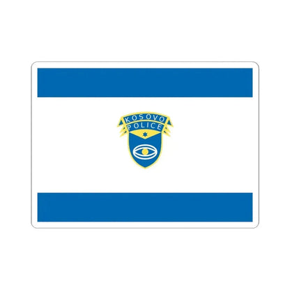 Flag of the Kosovo Police Service - STICKER Vinyl Kiss-Cut Decal 6 Inch White - The Sticker Space