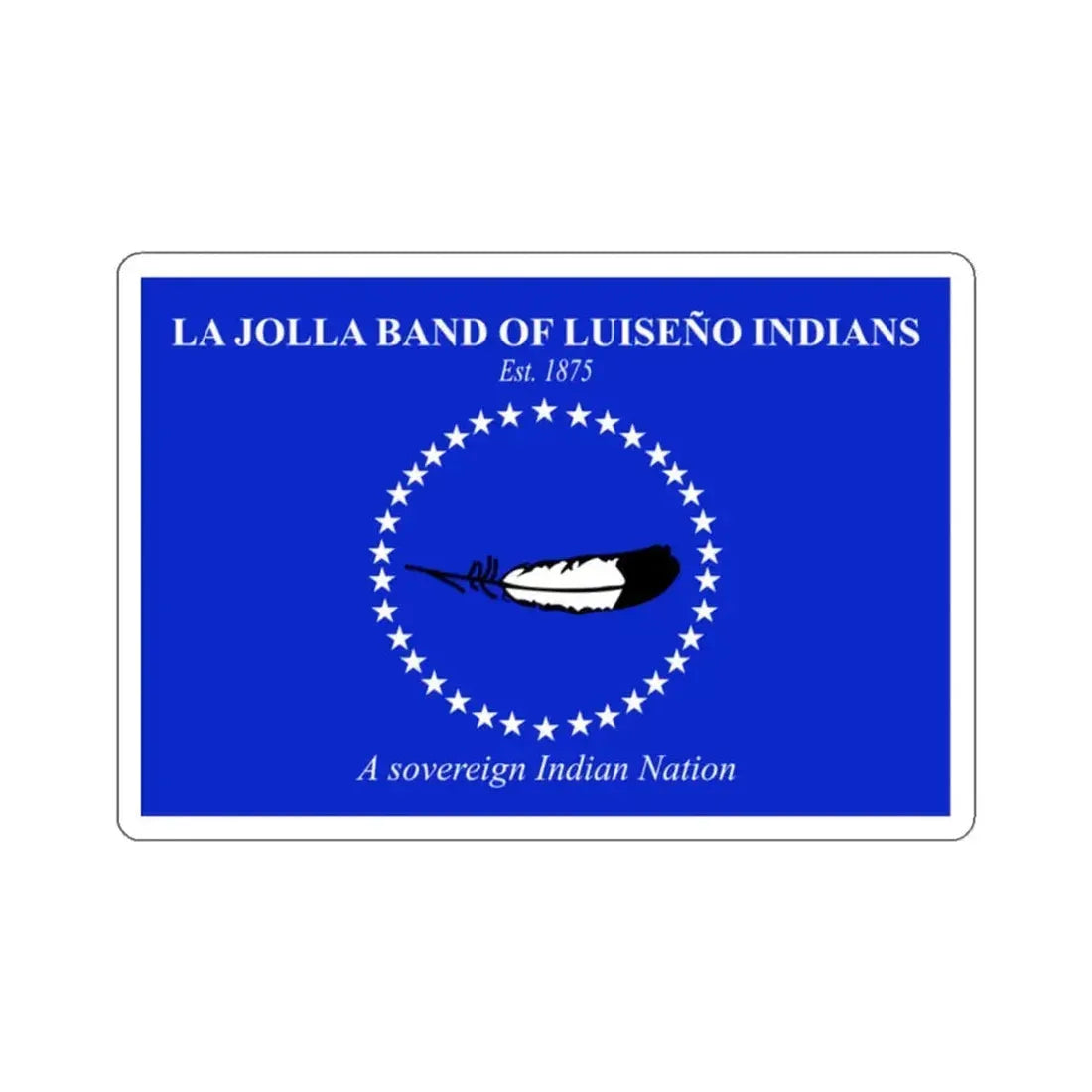 Flag of the La Jolla Band of Luiseño Indians STICKER Vinyl Die-Cut Decal 2 Inch - The Sticker Space