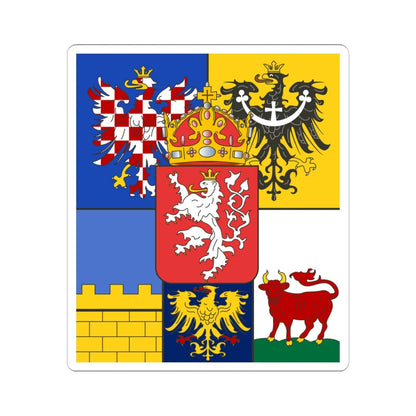Flag of the lands of the Bohemian Crown (Czech Republic) (Coat of Arms) STICKER Vinyl Kiss-Cut Decal 6 Inch White - The Sticker Space