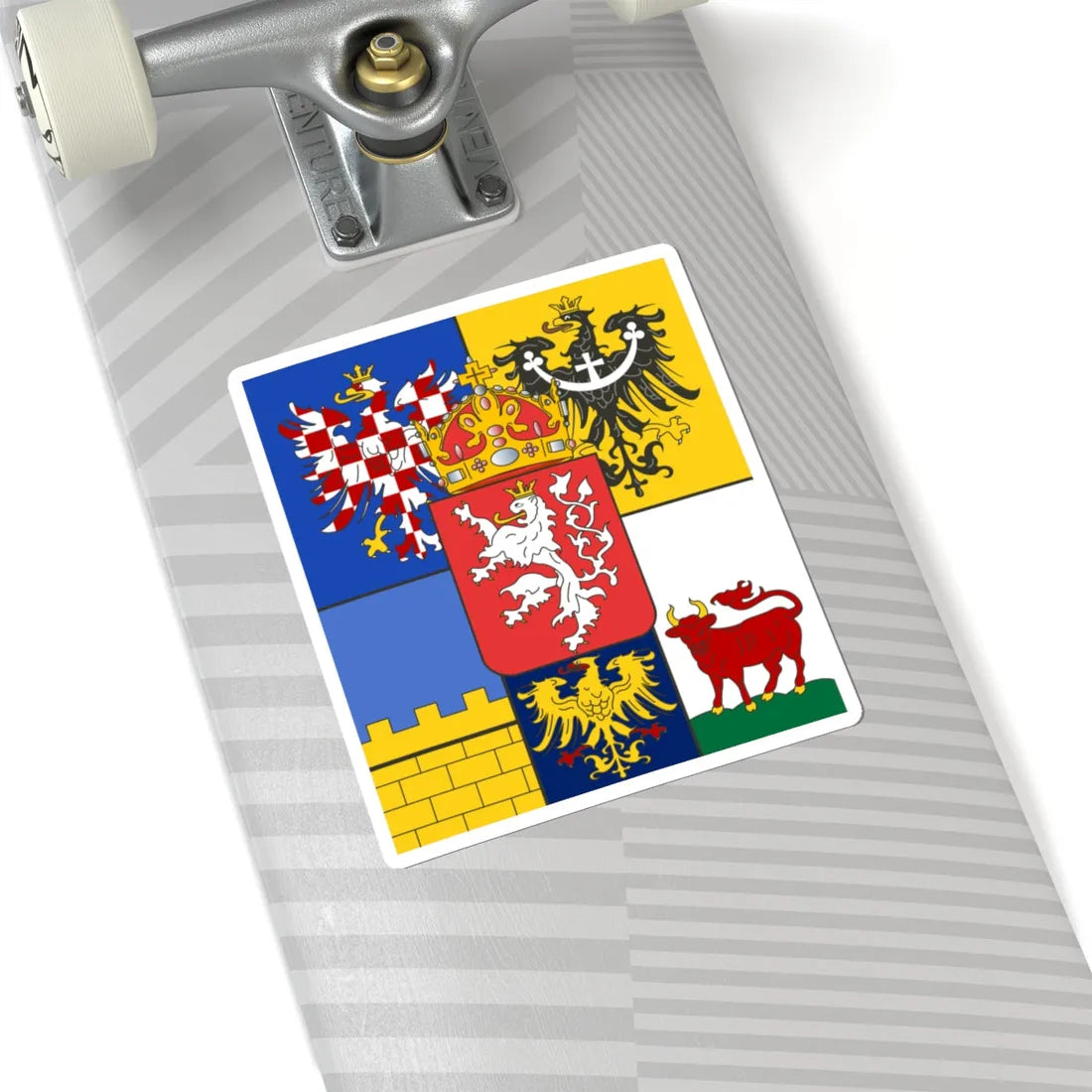 Flag of the lands of the Bohemian Crown (Czech Republic) (Coat of Arms) STICKER Vinyl Kiss-Cut Decal - The Sticker Space