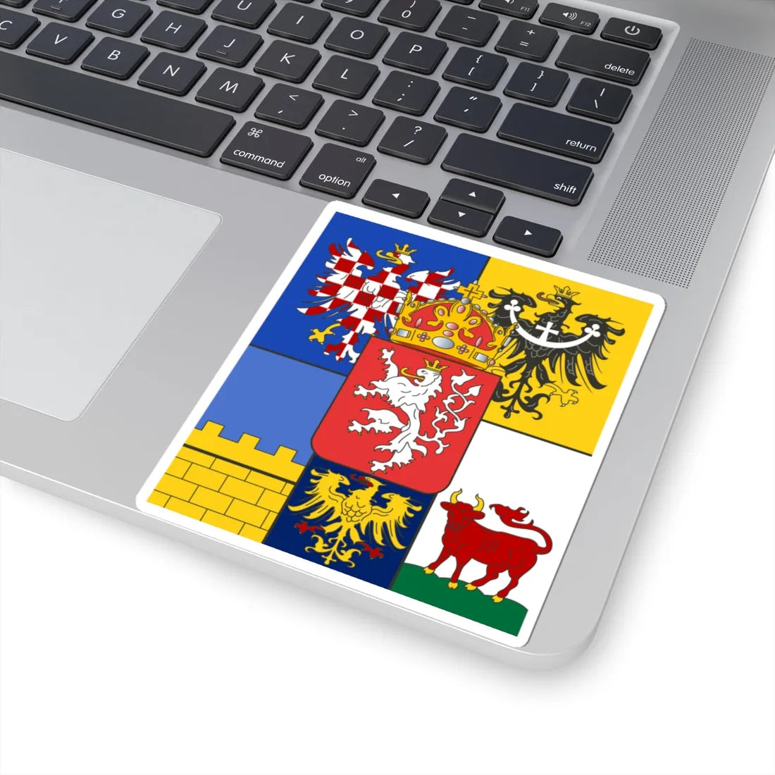 Flag of the lands of the Bohemian Crown (Czech Republic) (Coat of Arms) STICKER Vinyl Kiss-Cut Decal - The Sticker Space