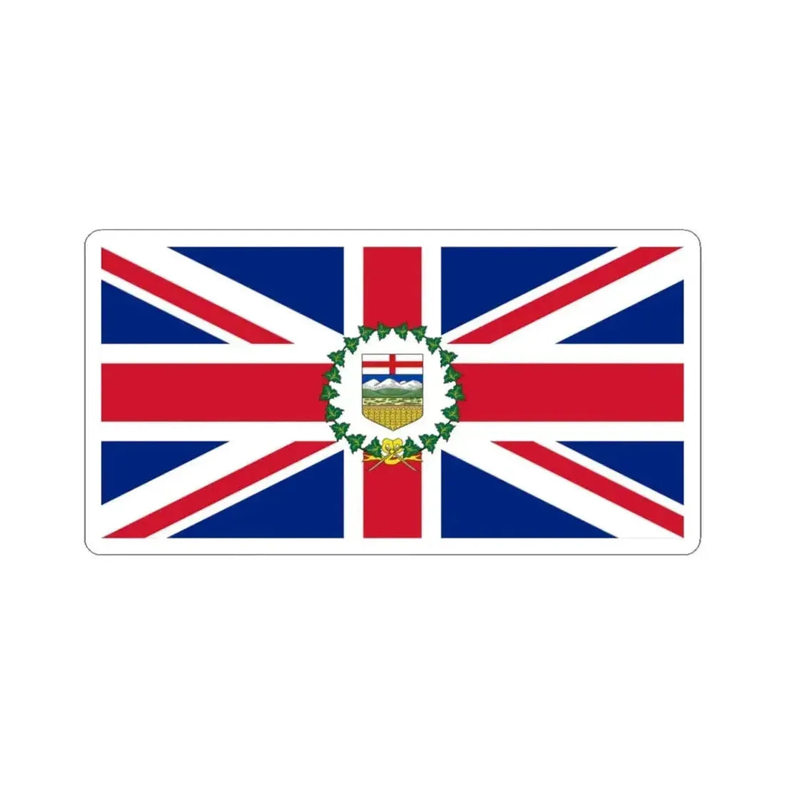 Flag of the Lieutenant-Governor of Alberta 1907-1981 (Canada) STICKER Vinyl Kiss-Cut Decal 3 Inch White - The Sticker Space