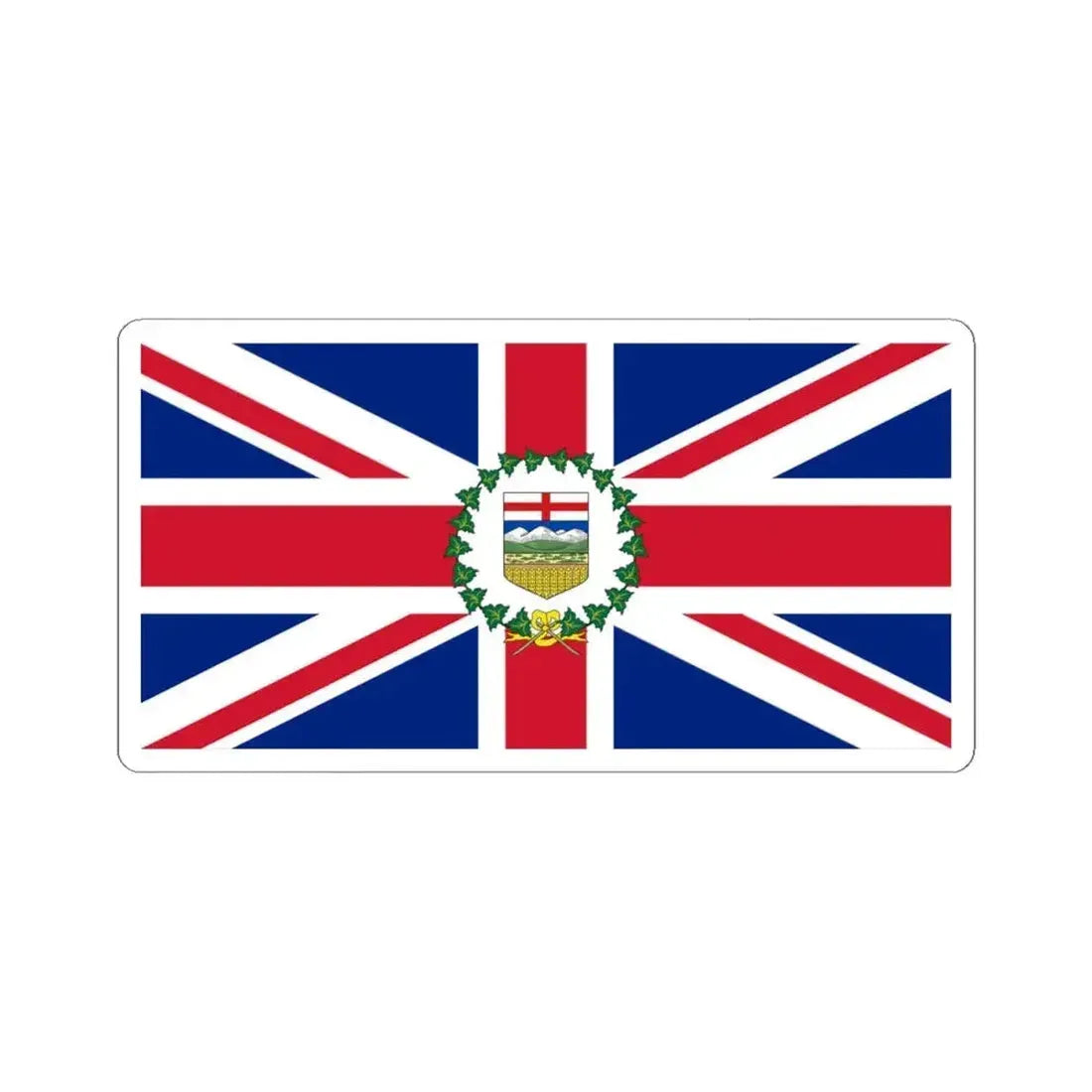 Flag of the Lieutenant-Governor of Alberta 1907-1981 (Canada) STICKER Vinyl Kiss-Cut Decal 4 Inch White - The Sticker Space