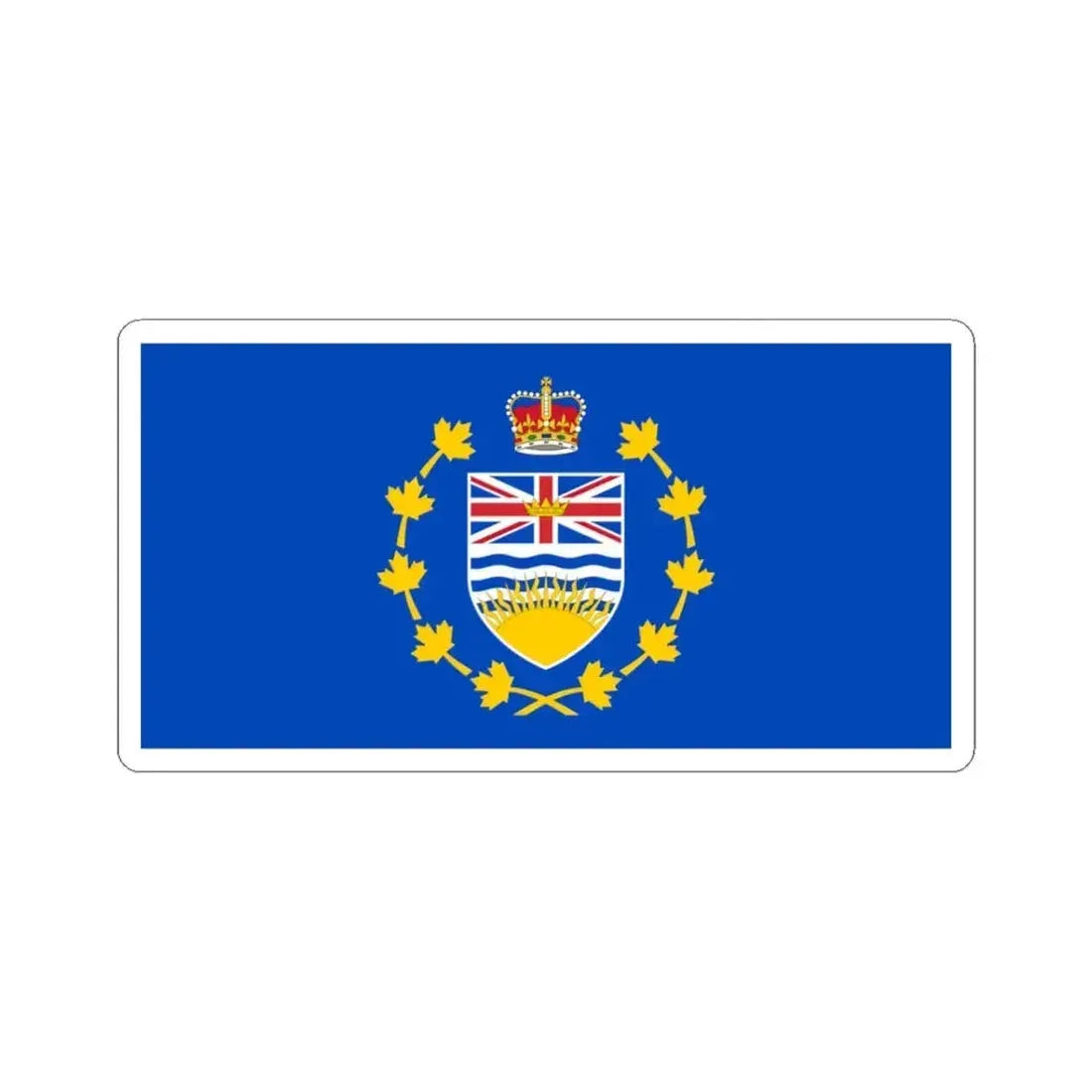 Flag of the Lieutenant-Governor of British Columbia (Canada) STICKER Vinyl Kiss-Cut Decal 3 Inch White - The Sticker Space