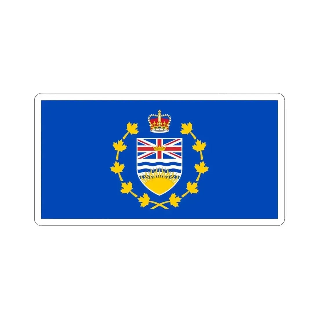Flag of the Lieutenant-Governor of British Columbia (Canada) STICKER Vinyl Kiss-Cut Decal 4 Inch White - The Sticker Space