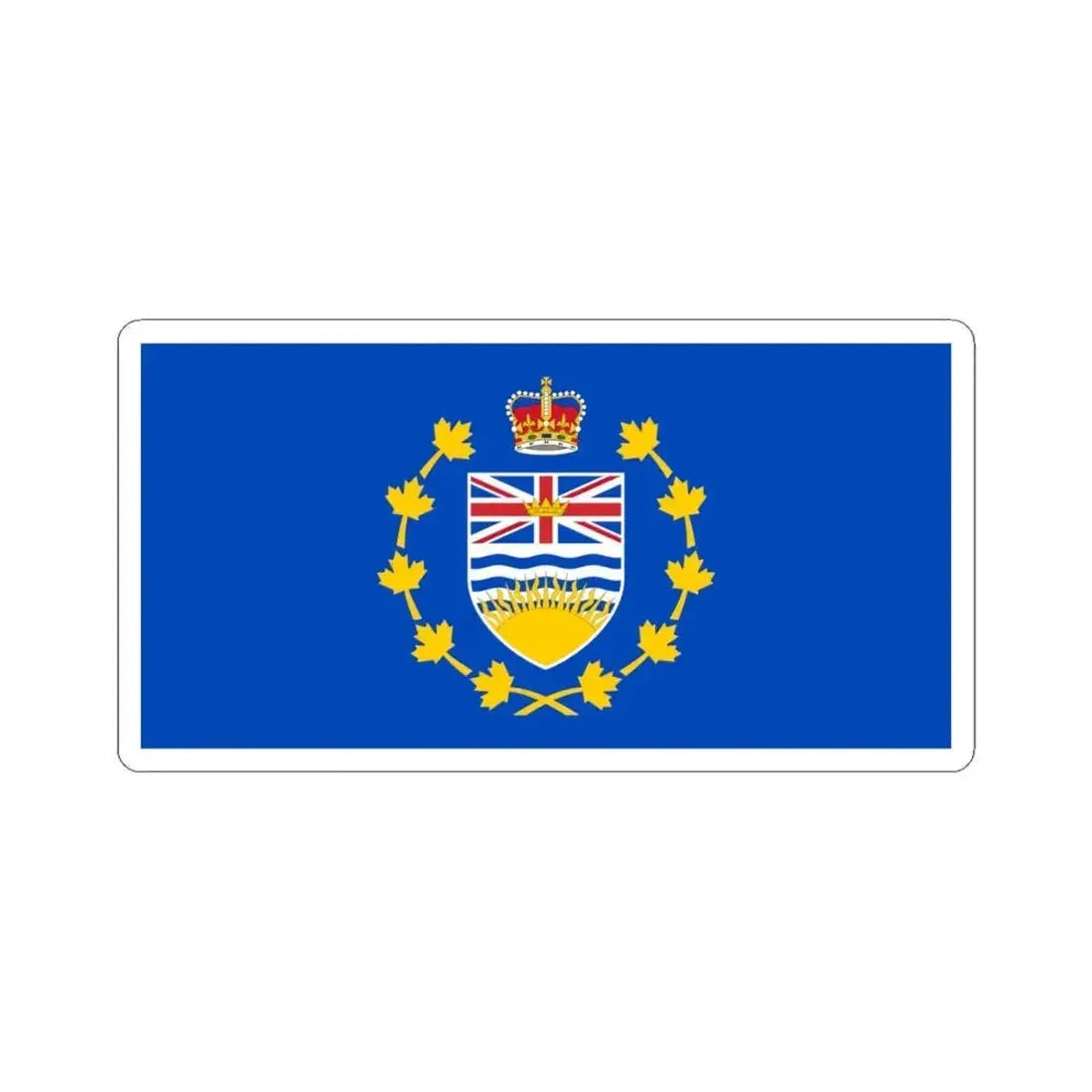 Flag of the Lieutenant-Governor of British Columbia (Canada) STICKER Vinyl Kiss-Cut Decal 6 Inch White - The Sticker Space