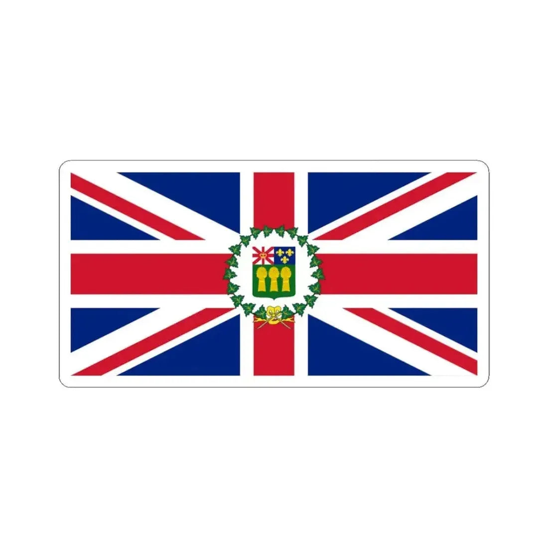 Flag of the Lieutenant-Governor of Manitoba 1870-1905 (Canada) STICKER Vinyl Kiss-Cut Decal 3 Inch White - The Sticker Space