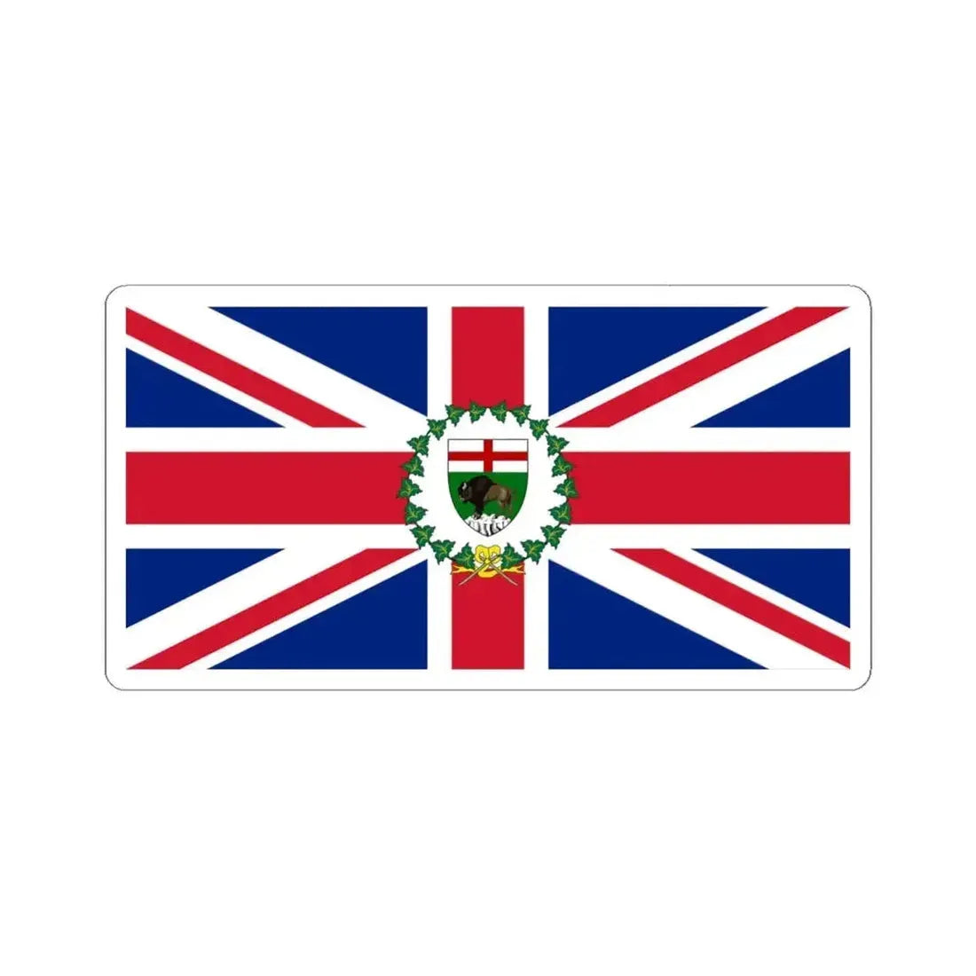 Flag of the Lieutenant-Governor of Manitoba 1905-1984 (Canada) STICKER Vinyl Kiss-Cut Decal 4 Inch White - The Sticker Space