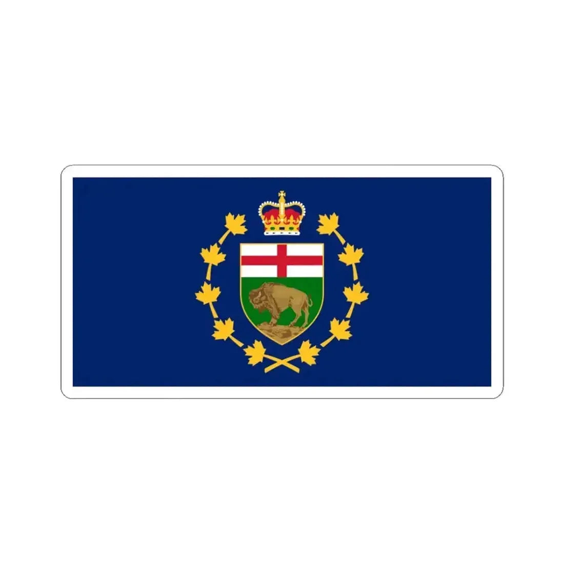 Flag of the Lieutenant-Governor of Manitoba (Canada) STICKER Vinyl Kiss-Cut Decal 3 Inch White - The Sticker Space