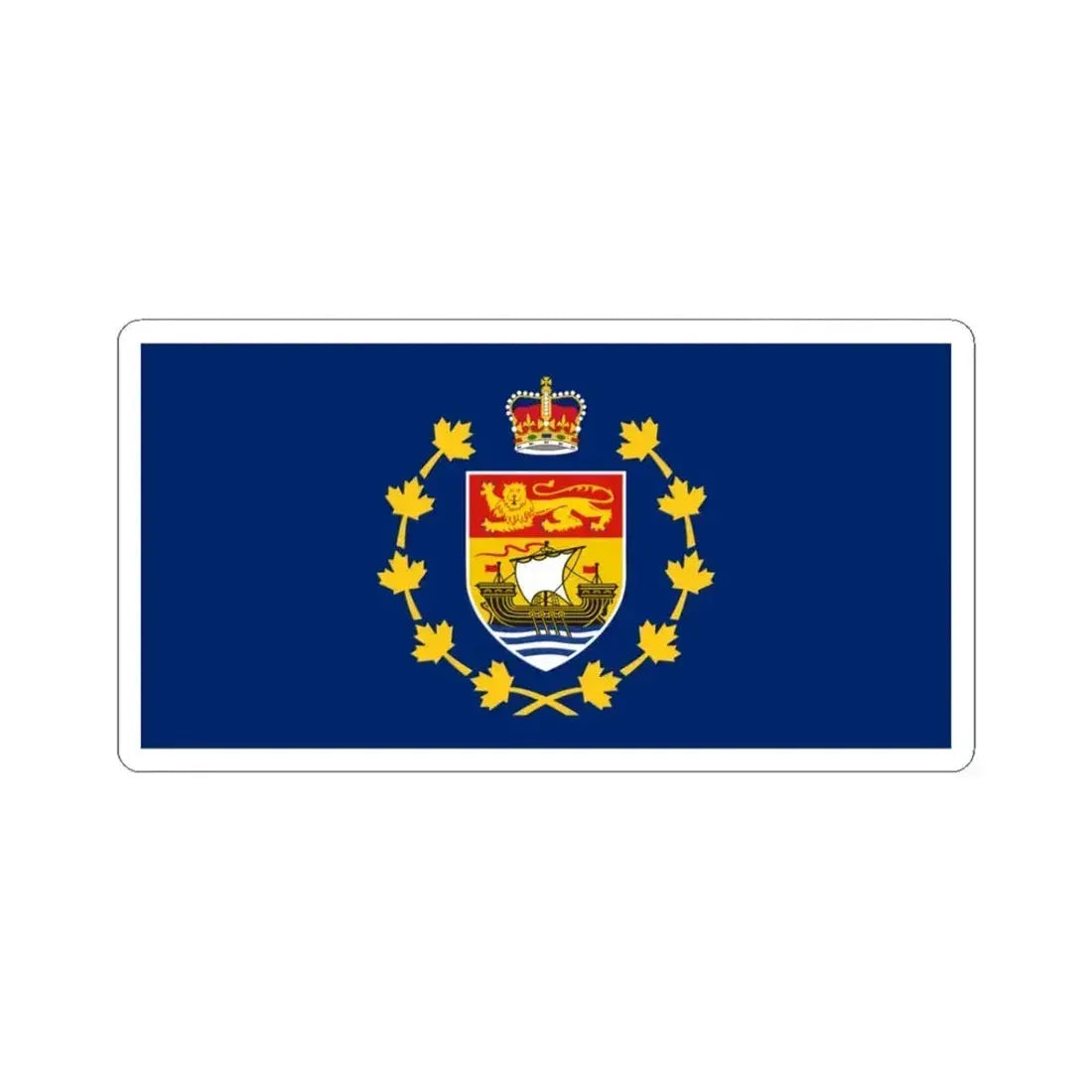 Flag of the Lieutenant-Governor of New Brunswick (Canada) STICKER Vinyl Kiss-Cut Decal 3 Inch White - The Sticker Space