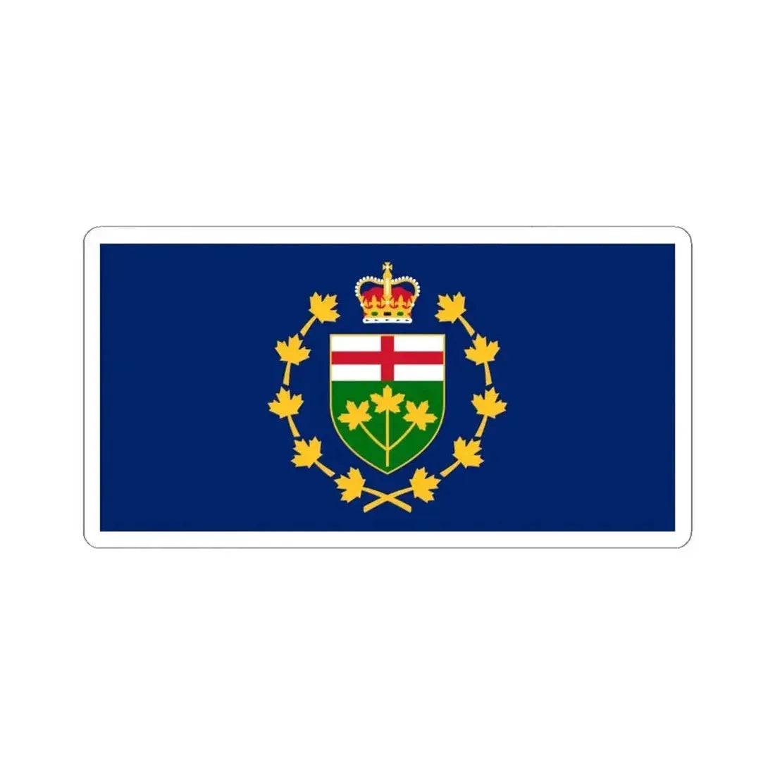 Flag of the Lieutenant-Governor of Ontario (Canada) STICKER Vinyl Kiss-Cut Decal 4 Inch White - The Sticker Space