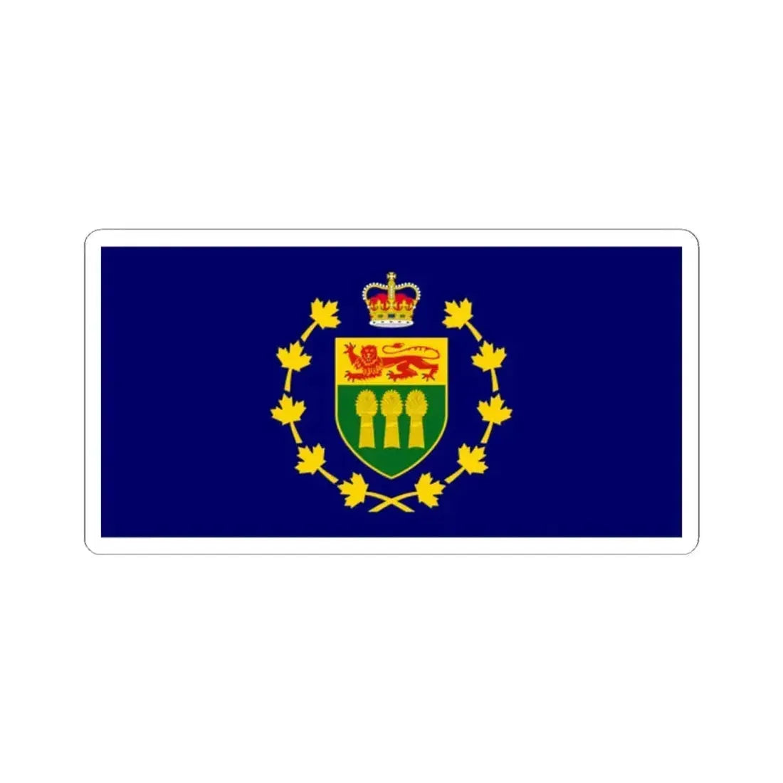 Flag of the Lieutenant-Governor of Saskatchewan (Canada) STICKER Vinyl Kiss-Cut Decal 2 Inch White - The Sticker Space