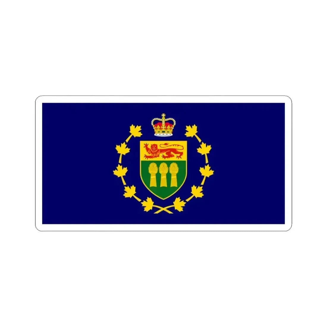 Flag of the Lieutenant-Governor of Saskatchewan (Canada) STICKER Vinyl Kiss-Cut Decal 3 Inch White - The Sticker Space