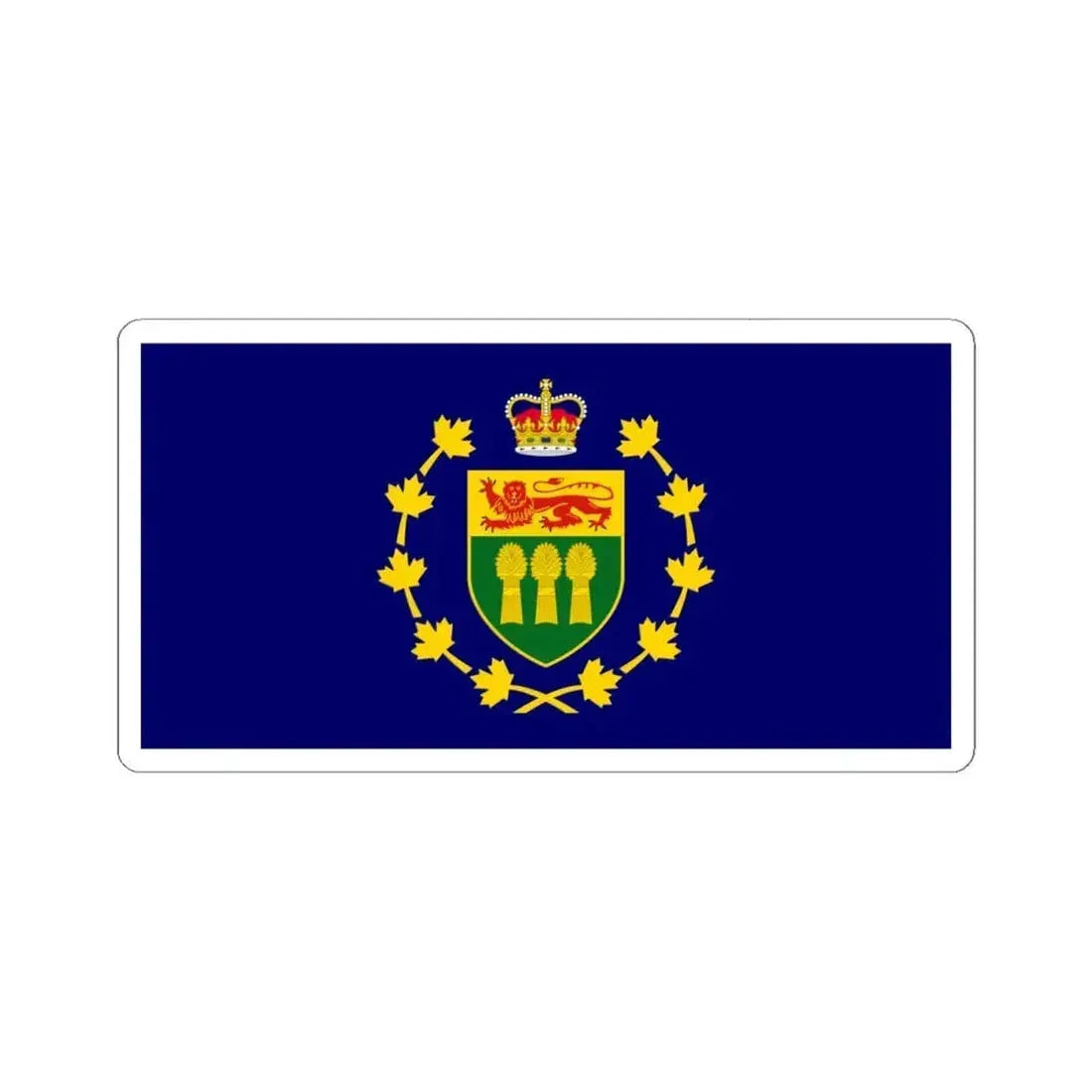 Flag of the Lieutenant-Governor of Saskatchewan (Canada) STICKER Vinyl Kiss-Cut Decal 4 Inch White - The Sticker Space