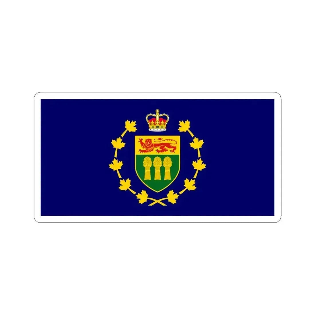 Flag of the Lieutenant-Governor of Saskatchewan (Canada) STICKER Vinyl Kiss-Cut Decal 6 Inch White - The Sticker Space