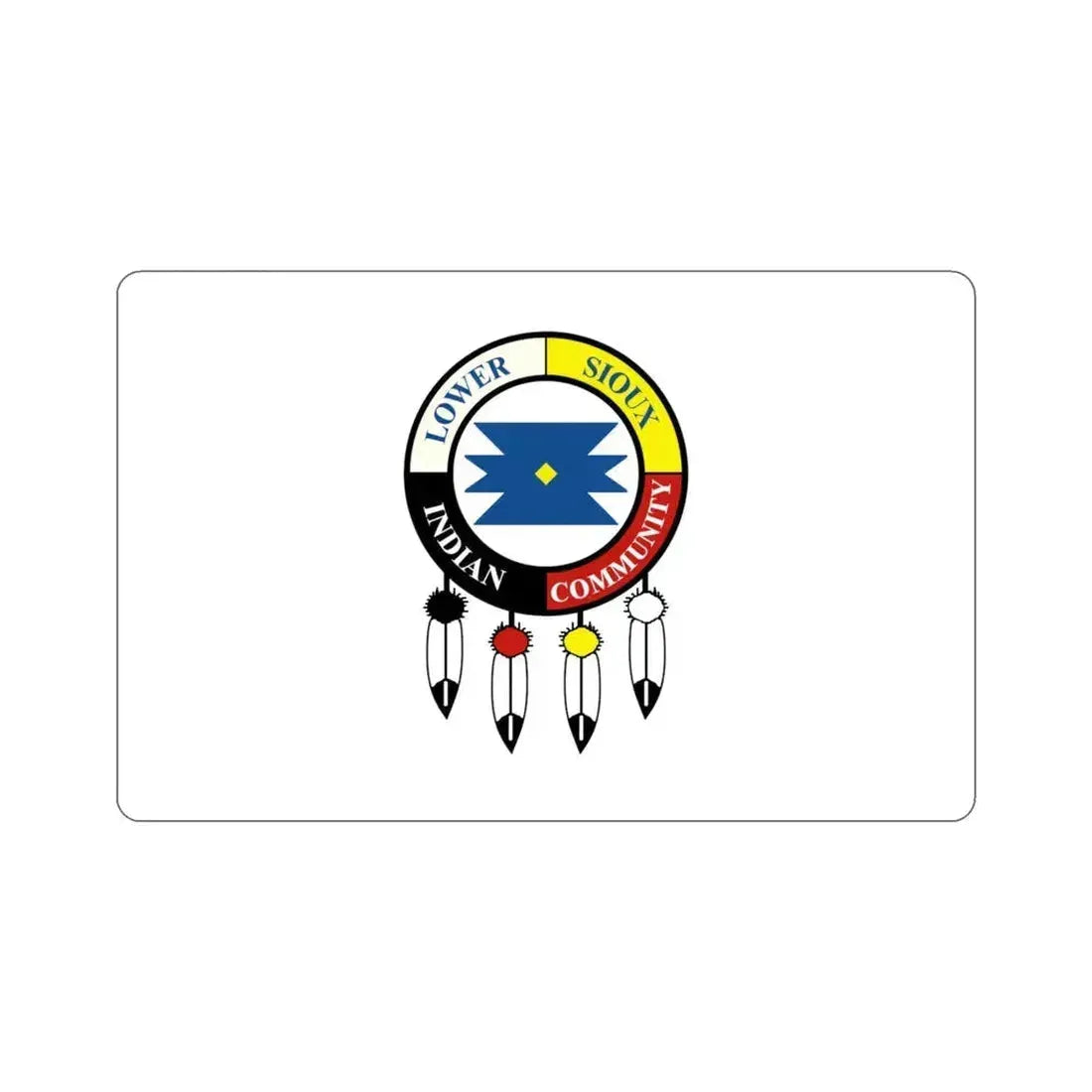Flag of the Lower Sioux Indian Community STICKER Vinyl Die-Cut Decal 4 Inch - The Sticker Space