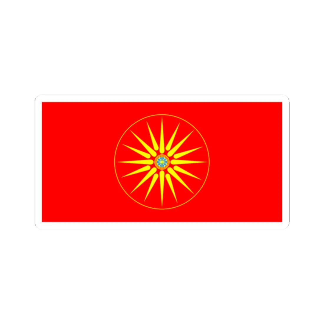 Flag of the Macedonians in Serbia (North Macedonia) STICKER Vinyl Kiss-Cut Decal 2 Inch White - The Sticker Space