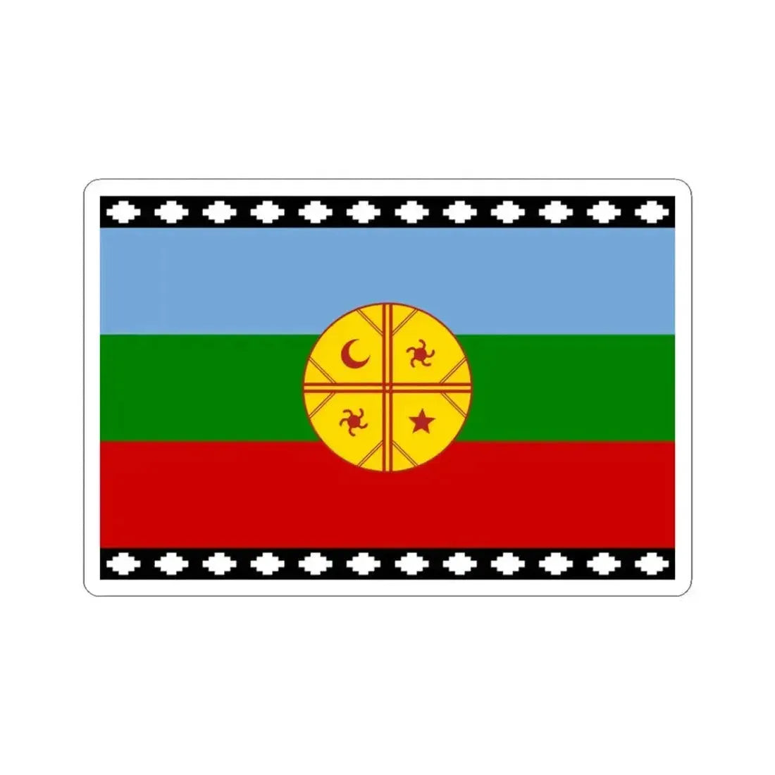 Flag of the Mapuches 1992 (Argentina) STICKER Vinyl Kiss-Cut Decal 3 Inch White - The Sticker Space