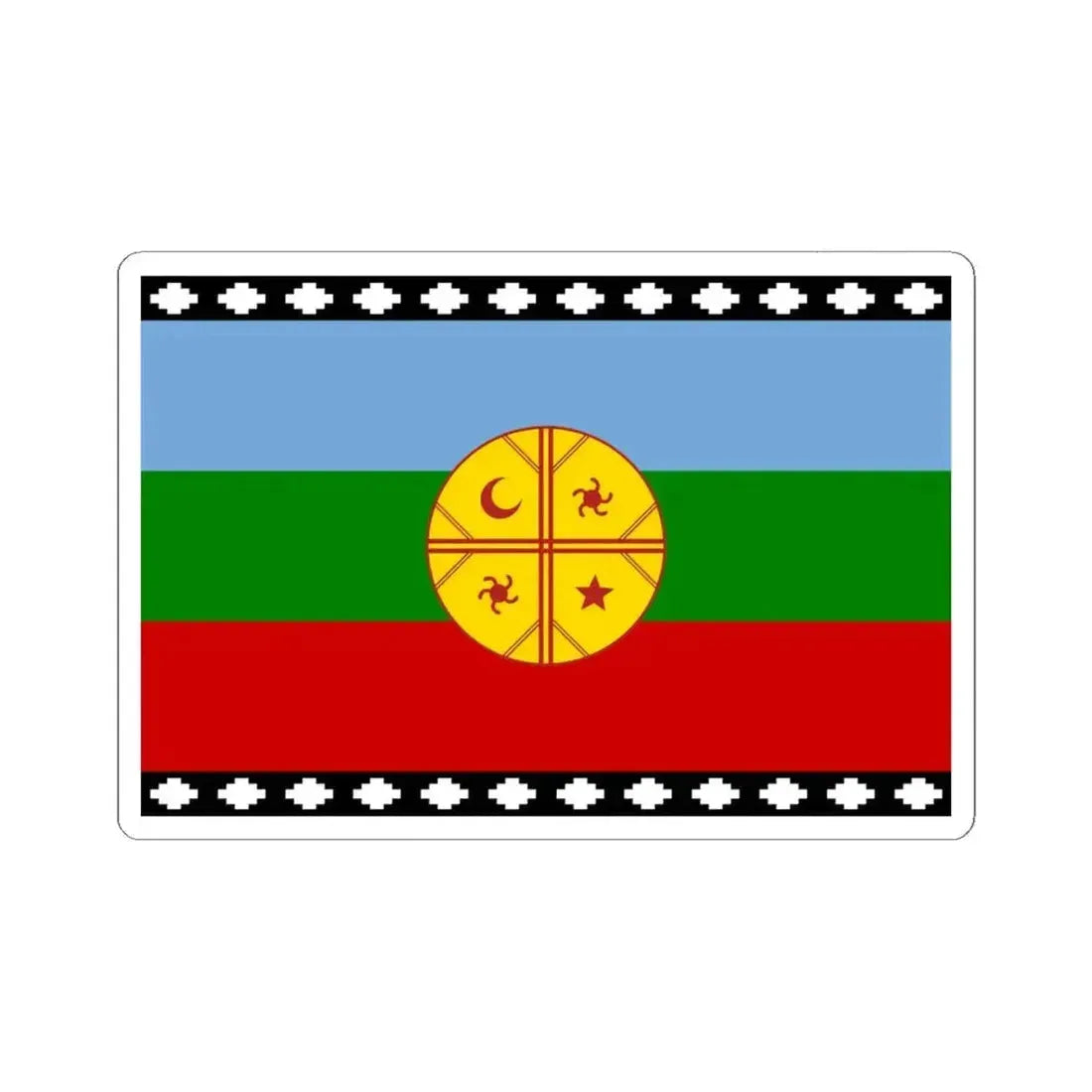 Flag of the Mapuches 1992 (Argentina) STICKER Vinyl Kiss-Cut Decal 6 Inch White - The Sticker Space