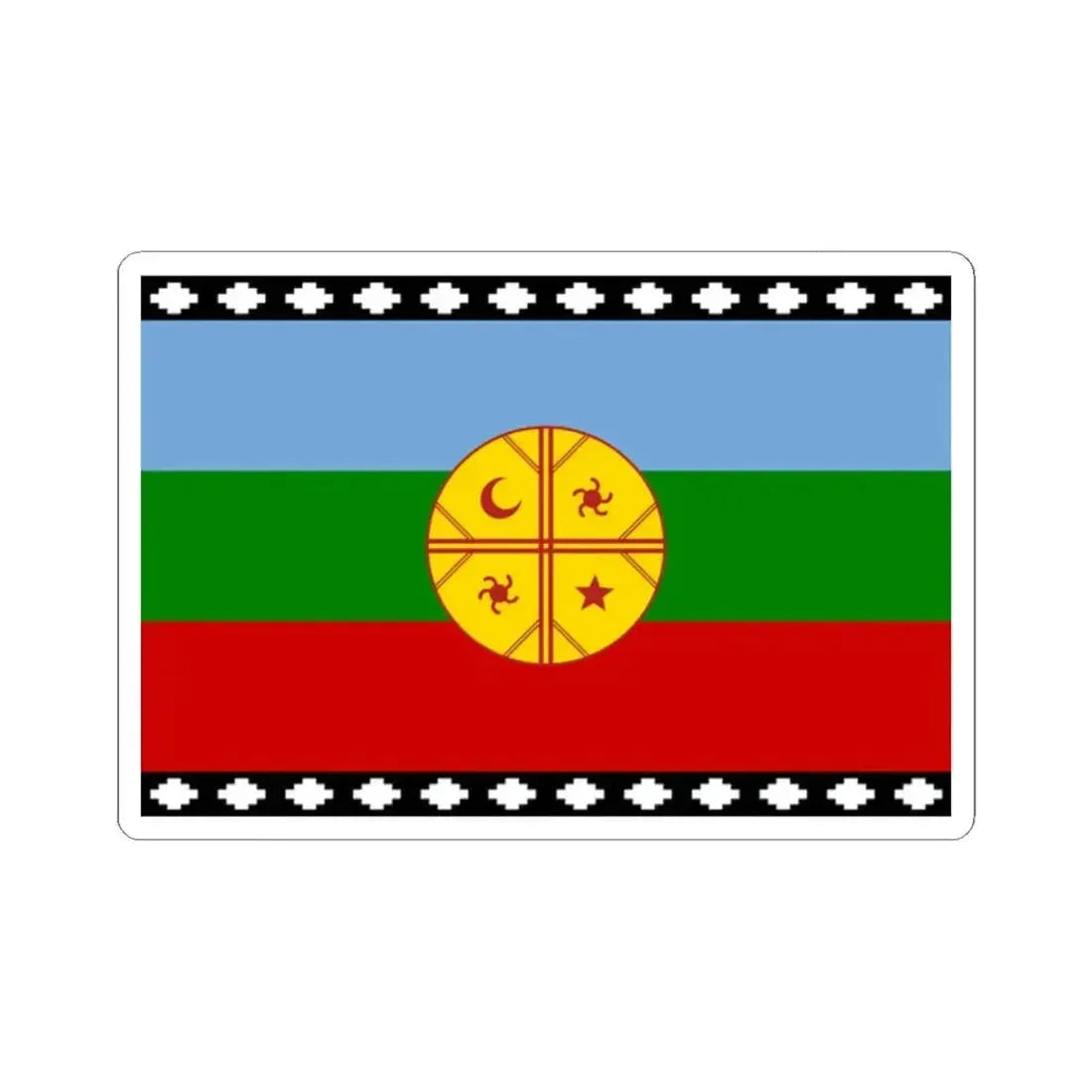 Flag of the Mapuches 1992 (Argentina) STICKER Vinyl Kiss-Cut Decal - The Sticker Space
