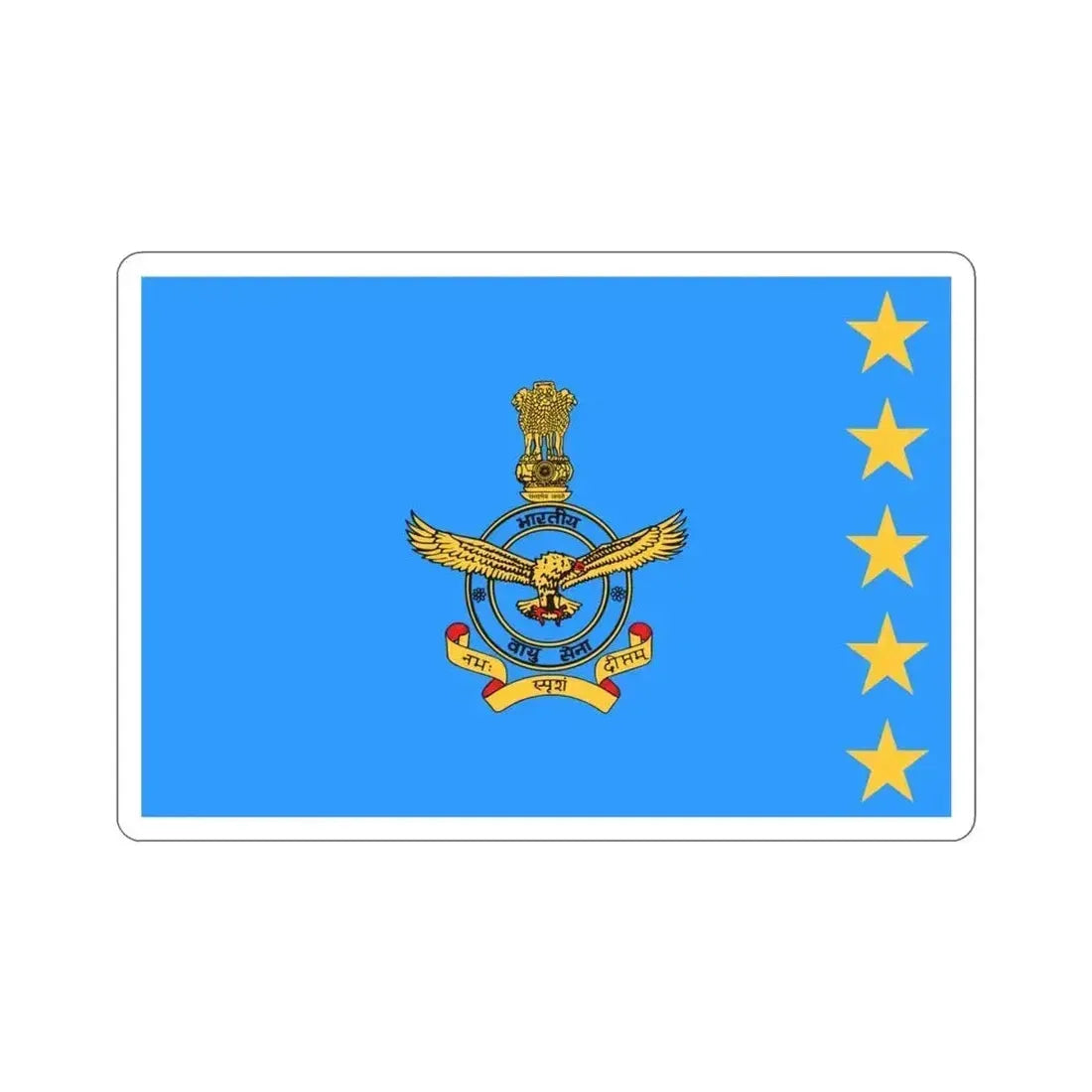 Flag of the Marshal of the Air Force (India) STICKER Vinyl Die-Cut Decal 4 Inch - The Sticker Space