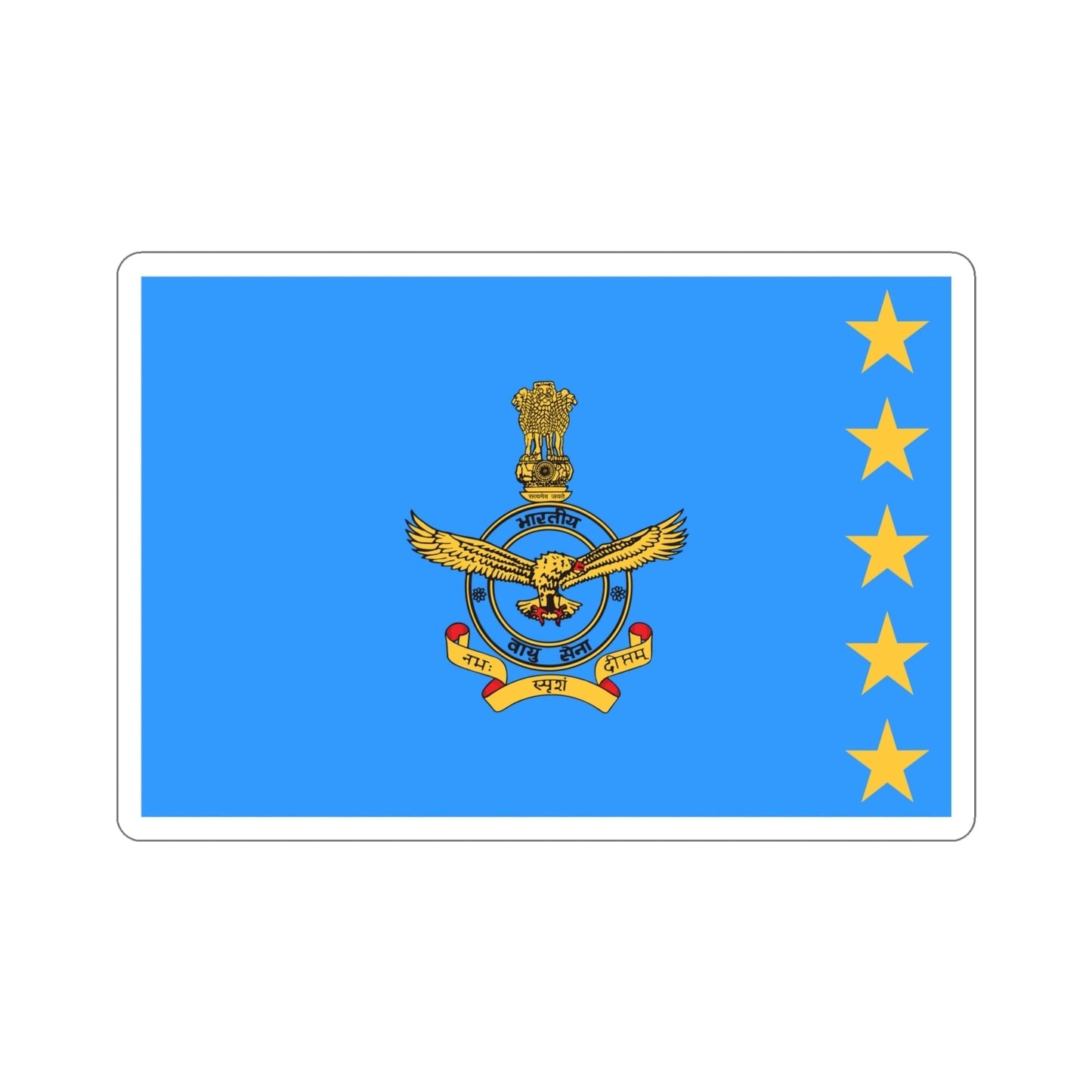 Flag of the Marshal of the Air Force (India) STICKER Vinyl Die-Cut Decal-5 Inch-The Sticker Space