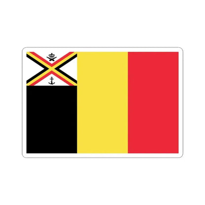 Flag of the Minister of Defence of Belgium 1959-1973 (Belgium) STICKER Vinyl Kiss-Cut Decal 3 Inch White - The Sticker Space