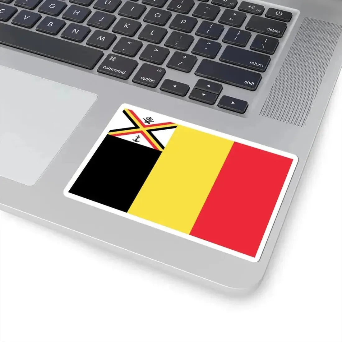 Flag of the Minister of Defence of Belgium 1959-1973 (Belgium) STICKER Vinyl Kiss-Cut Decal - The Sticker Space