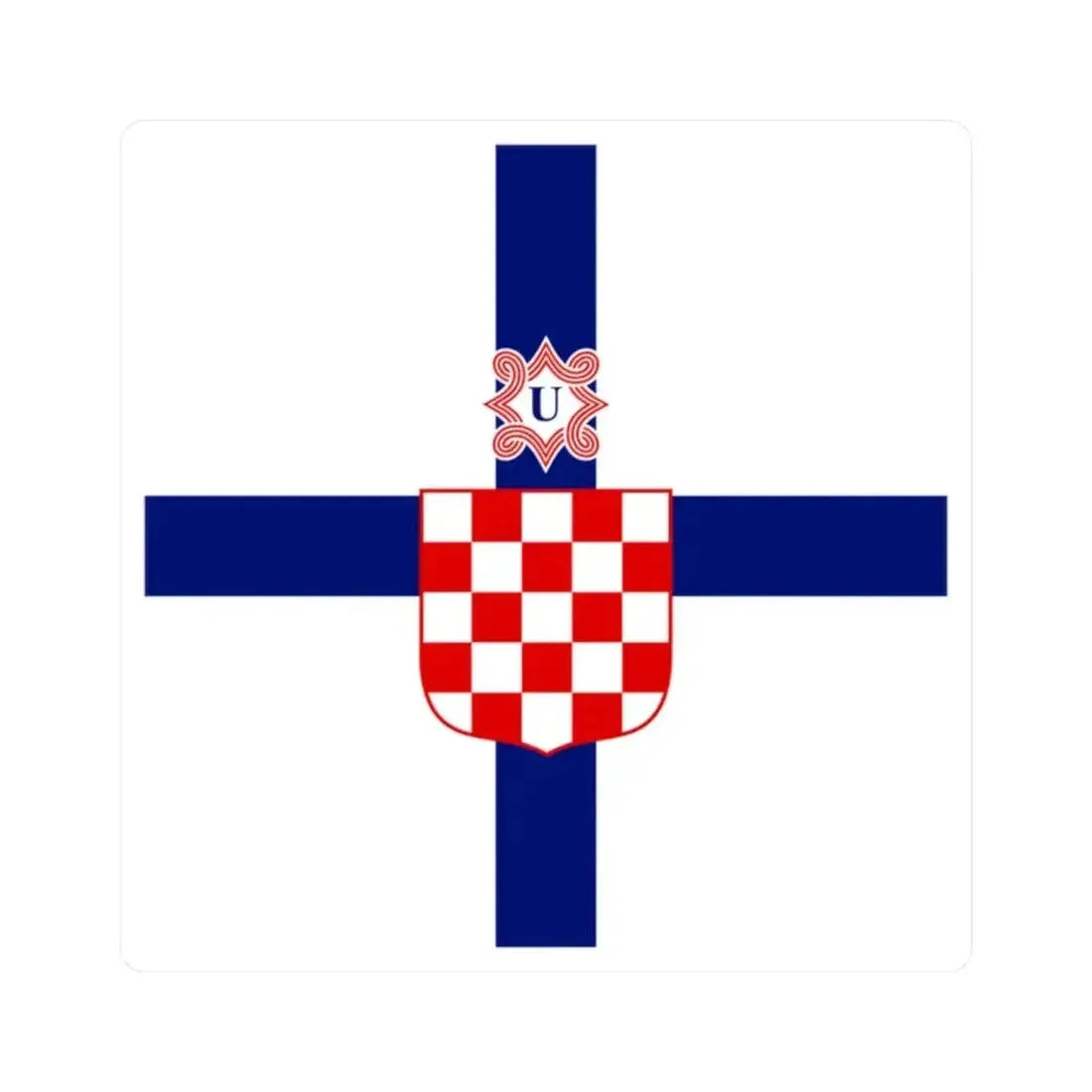 Flag of the Minister of the Armed Forces of the Independent State of Croatia (Croatia) STICKER Vinyl Kiss-Cut Decal 2 Inch White - The Sticker Space