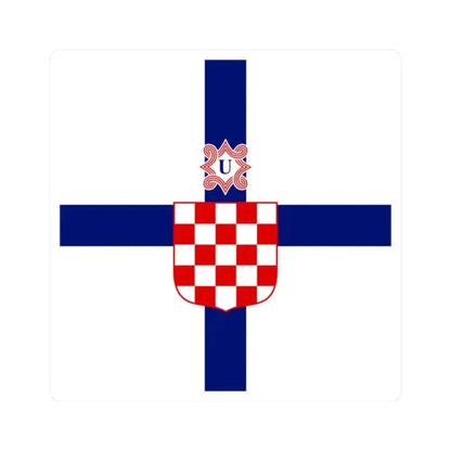 Flag of the Minister of the Armed Forces of the Independent State of Croatia (Croatia) STICKER Vinyl Kiss-Cut Decal 2 Inch White - The Sticker Space