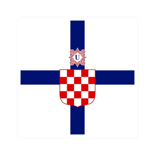 Flag of the Minister of the Armed Forces of the Independent State of Croatia (Croatia) STICKER Vinyl Kiss-Cut Decal 2 Inch White - The Sticker Space