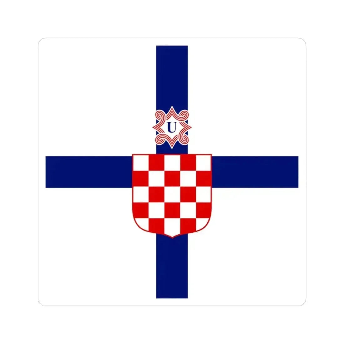 Flag of the Minister of the Armed Forces of the Independent State of Croatia (Croatia) STICKER Vinyl Kiss-Cut Decal 3 Inch White - The Sticker Space