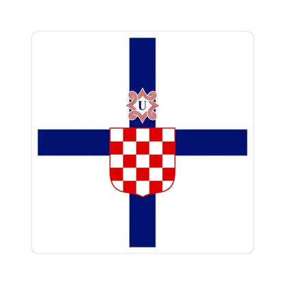 Flag of the Minister of the Armed Forces of the Independent State of Croatia (Croatia) STICKER Vinyl Kiss-Cut Decal 3 Inch White - The Sticker Space
