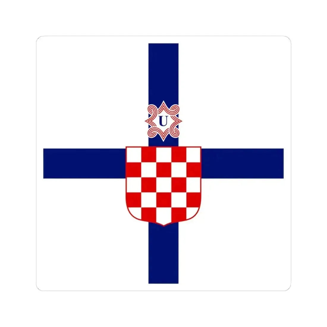 Flag of the Minister of the Armed Forces of the Independent State of Croatia (Croatia) STICKER Vinyl Kiss-Cut Decal 4 Inch White - The Sticker Space