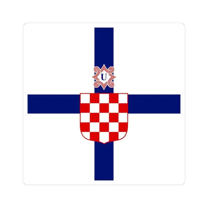 Flag of the Minister of the Armed Forces of the Independent State of Croatia (Croatia) STICKER Vinyl Kiss-Cut Decal 4 Inch White - The Sticker Space