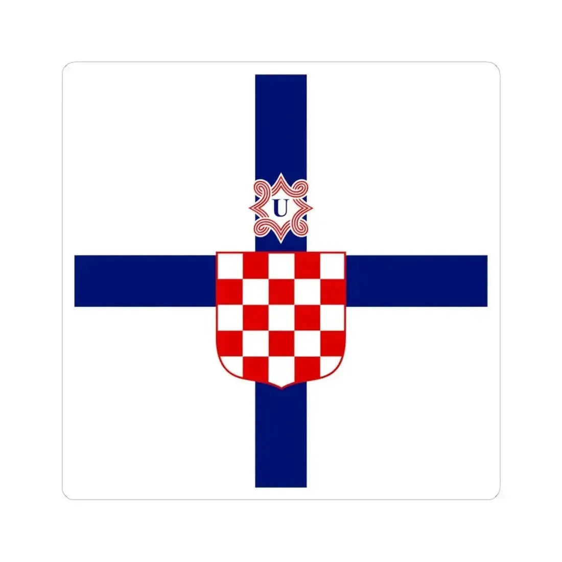 Flag of the Minister of the Armed Forces of the Independent State of Croatia (Croatia) STICKER Vinyl Kiss-Cut Decal 6 Inch White - The Sticker Space