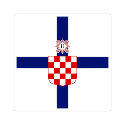 Flag of the Minister of the Armed Forces of the Independent State of Croatia (Croatia) STICKER Vinyl Kiss-Cut Decal 6 Inch White - The Sticker Space