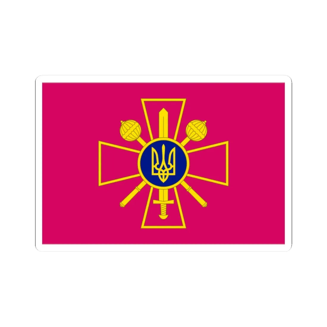 Flag of the Ministry of Defence of Ukraine (Ukraine) STICKER Vinyl Kiss-Cut Decal 2 Inch White - The Sticker Space