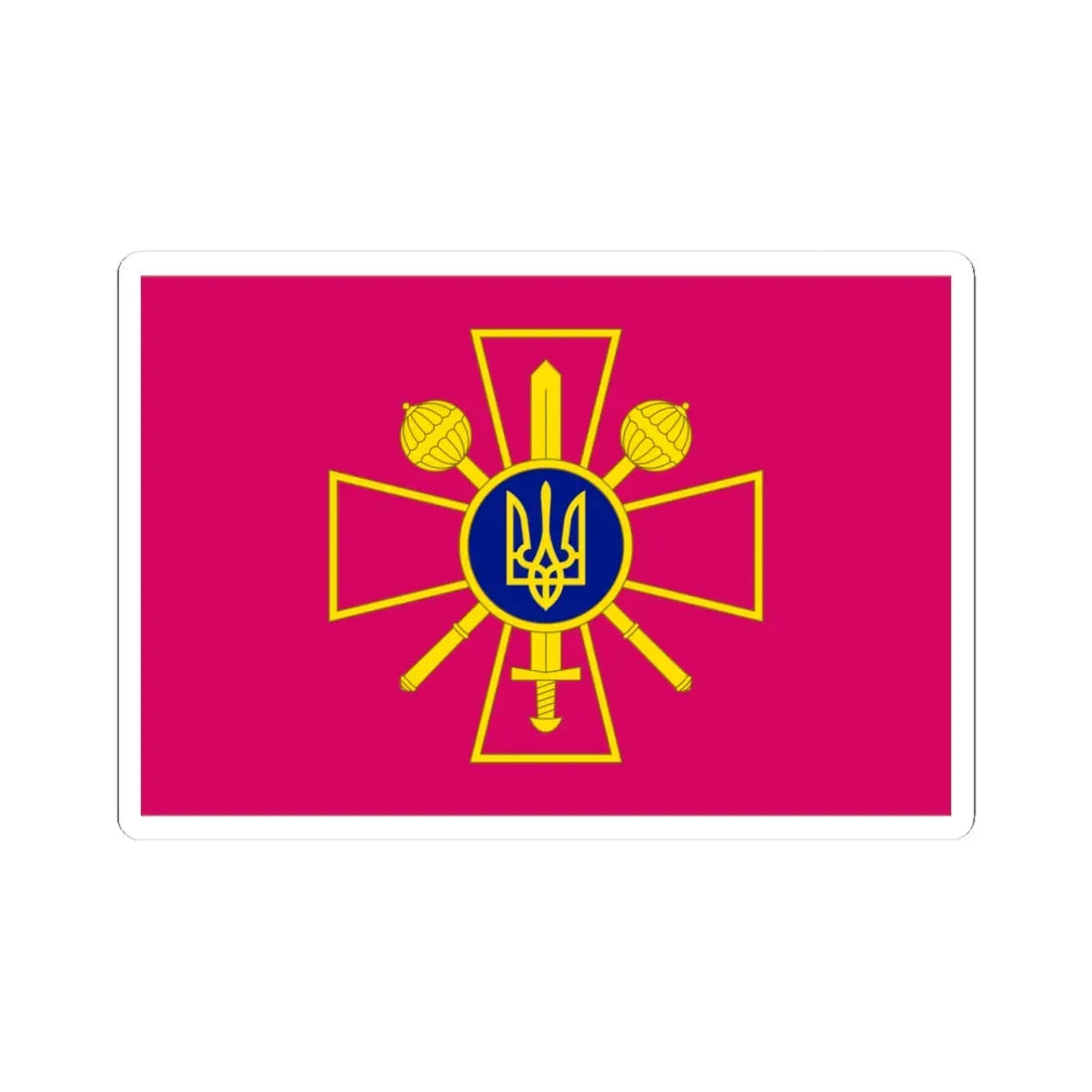 Flag of the Ministry of Defence of Ukraine (Ukraine) STICKER Vinyl Kiss-Cut Decal 3 Inch White - The Sticker Space