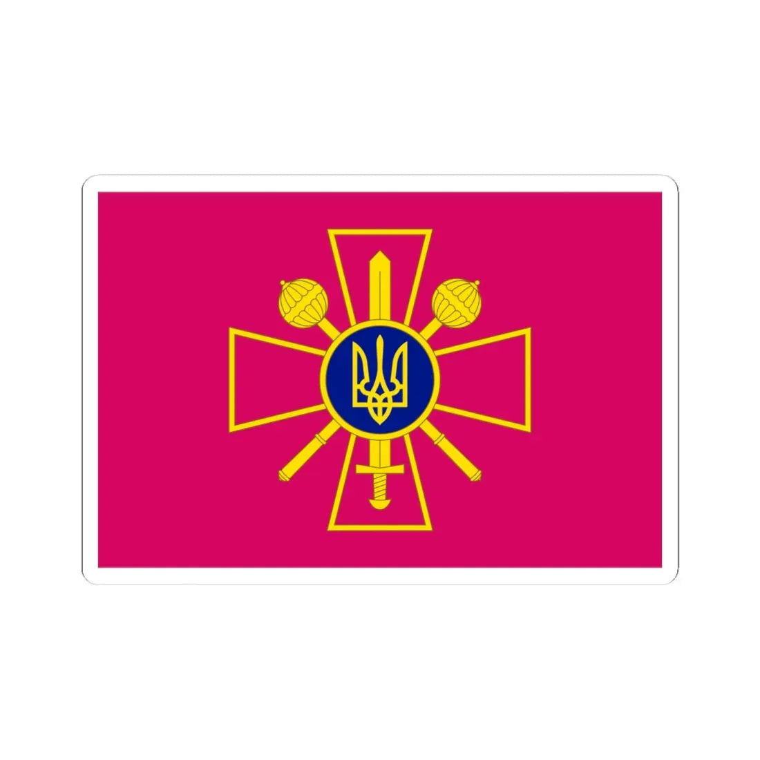 Flag of the Ministry of Defence of Ukraine (Ukraine) STICKER Vinyl Kiss-Cut Decal 4 Inch White - The Sticker Space