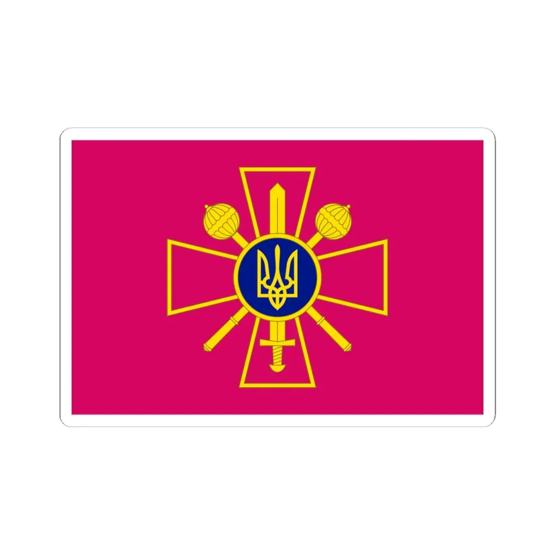 Flag of the Ministry of Defence of Ukraine (Ukraine) STICKER Vinyl Kiss-Cut Decal 6 Inch White - The Sticker Space