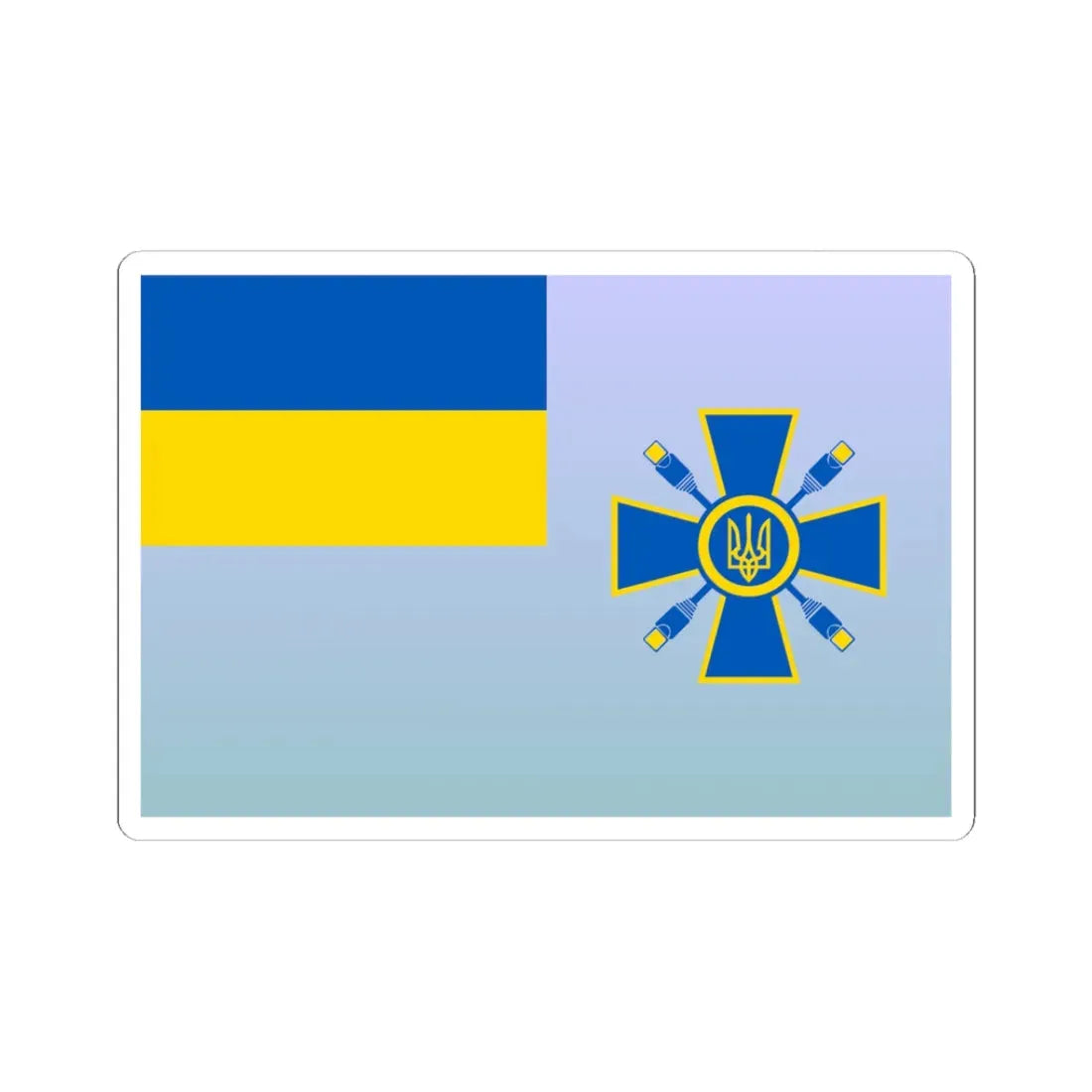 Flag of the Ministry of Information Policy of Ukraine (Ukraine) STICKER Vinyl Kiss-Cut Decal 3 Inch White - The Sticker Space