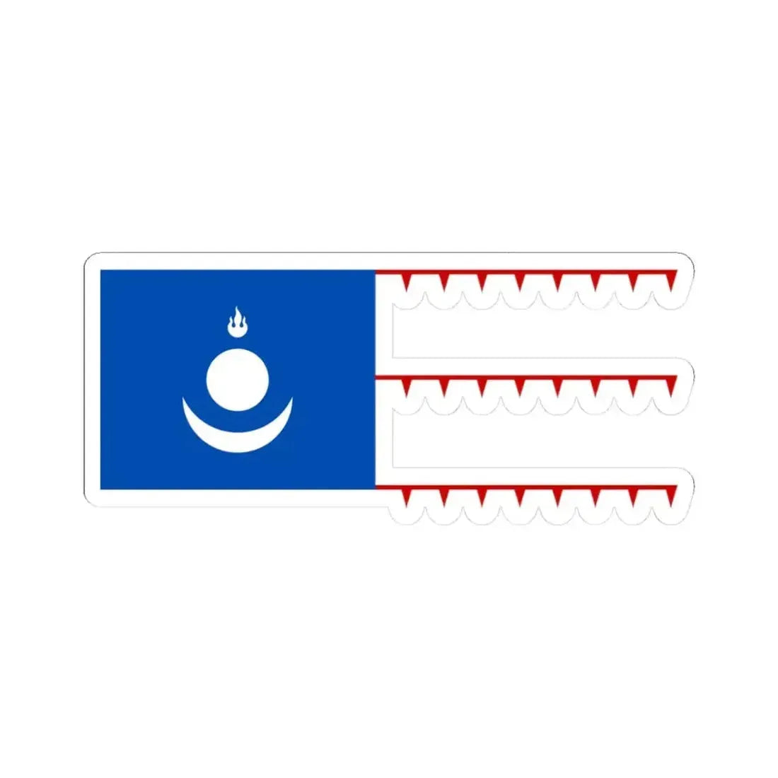 Flag of the Mongol Empire (China) STICKER Vinyl Kiss-Cut Decal 3 Inch White - The Sticker Space