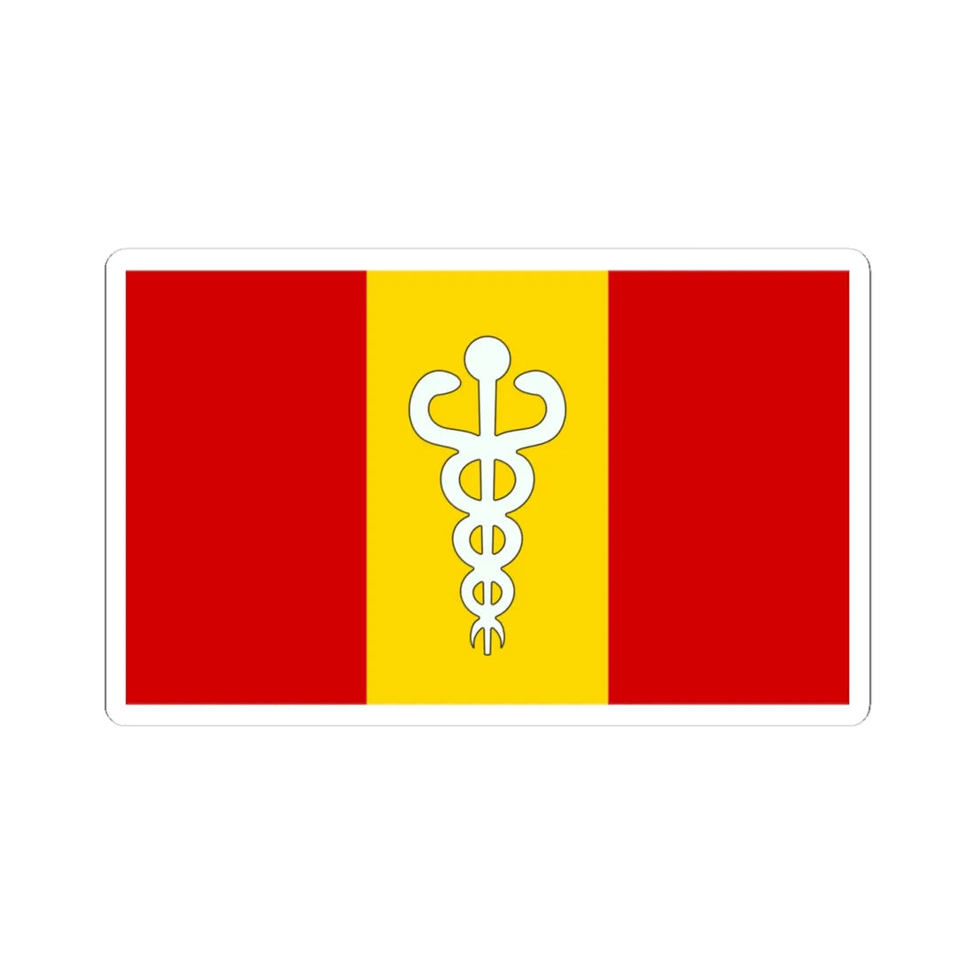 Flag of the Myanmar Army Medical Corps (Myanmar) STICKER Vinyl Kiss-Cut Decal 4 Inch White - The Sticker Space