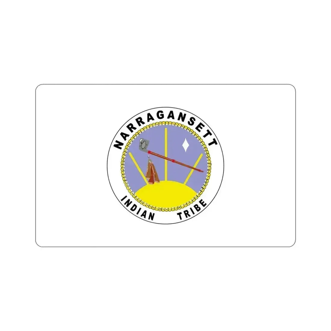 Flag of the Narragansett Indian Tribe of Rhode Island STICKER Vinyl Die-Cut Decal 4 Inch - The Sticker Space