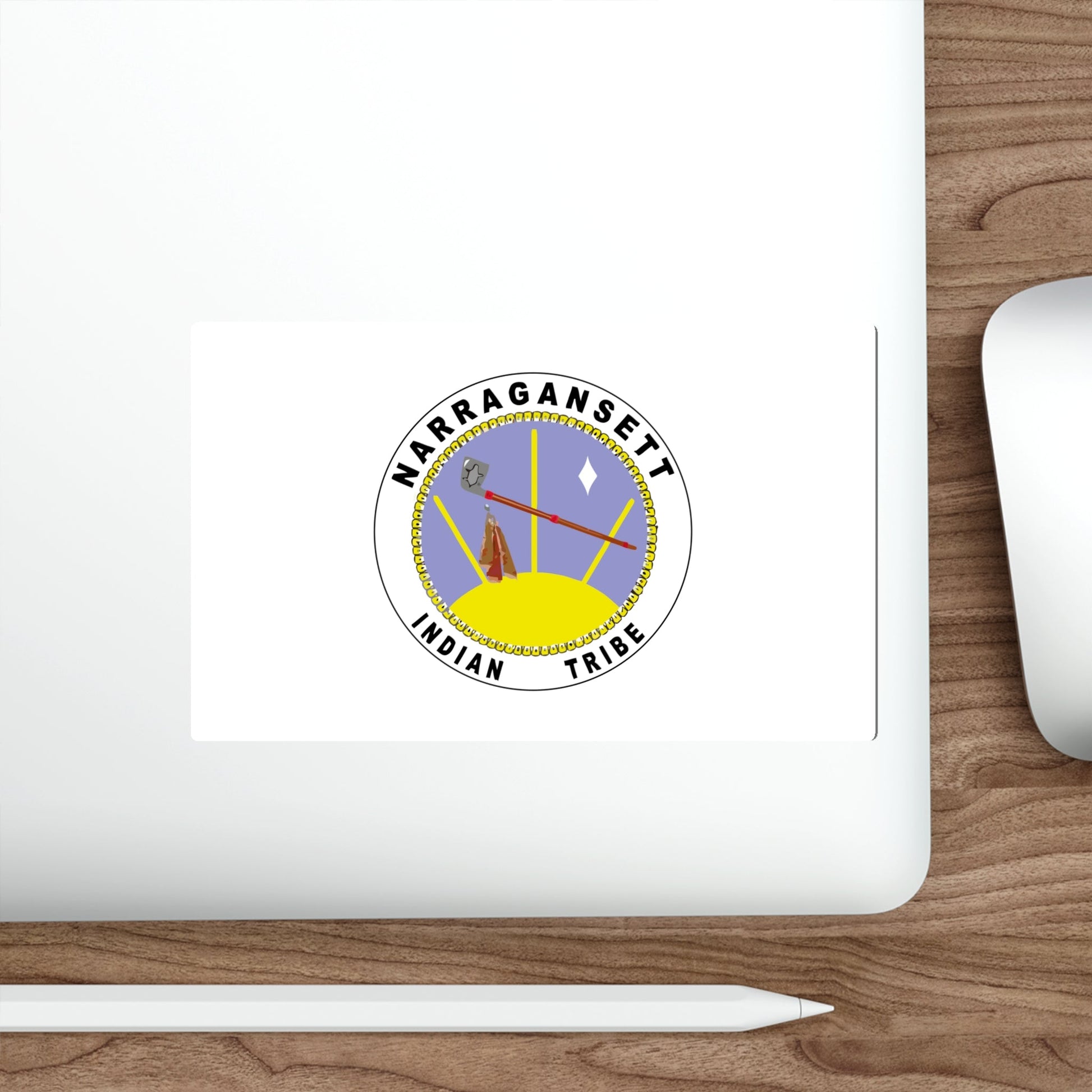 Flag of the Narragansett Indian Tribe of Rhode Island STICKER Vinyl Die-Cut Decal-The Sticker Space