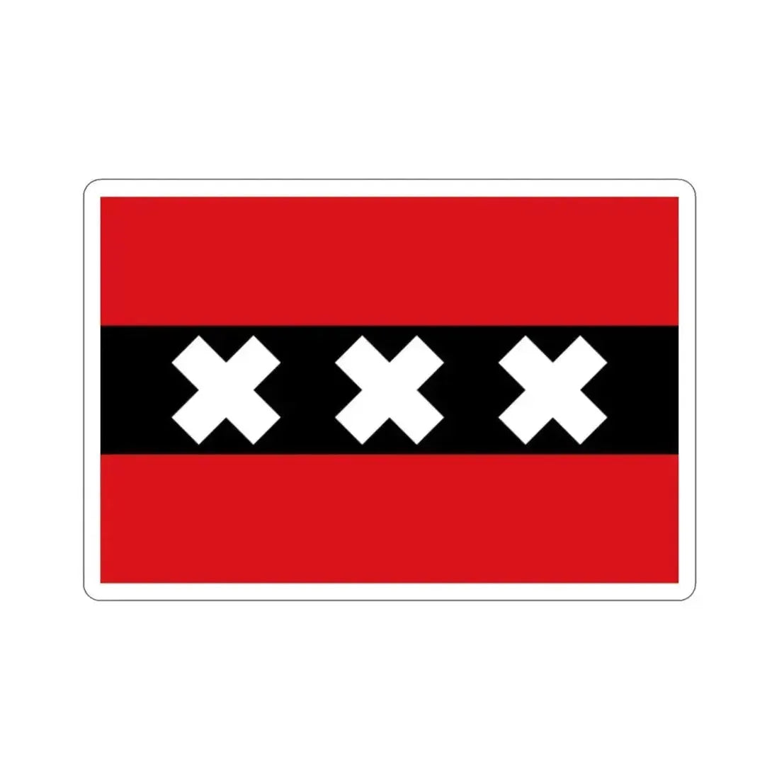 Flag of the national capital Amsterdam Netherlands STICKER Vinyl Die-Cut Decal 2 Inch - The Sticker Space