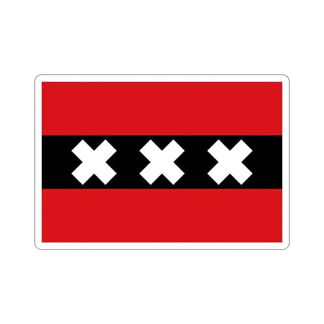 Flag of the national capital Amsterdam Netherlands STICKER Vinyl Die-Cut Decal 3 Inch - The Sticker Space