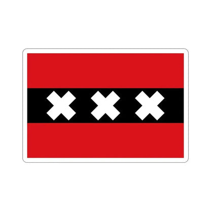 Flag of the national capital Amsterdam Netherlands STICKER Vinyl Die-Cut Decal 3 Inch - The Sticker Space