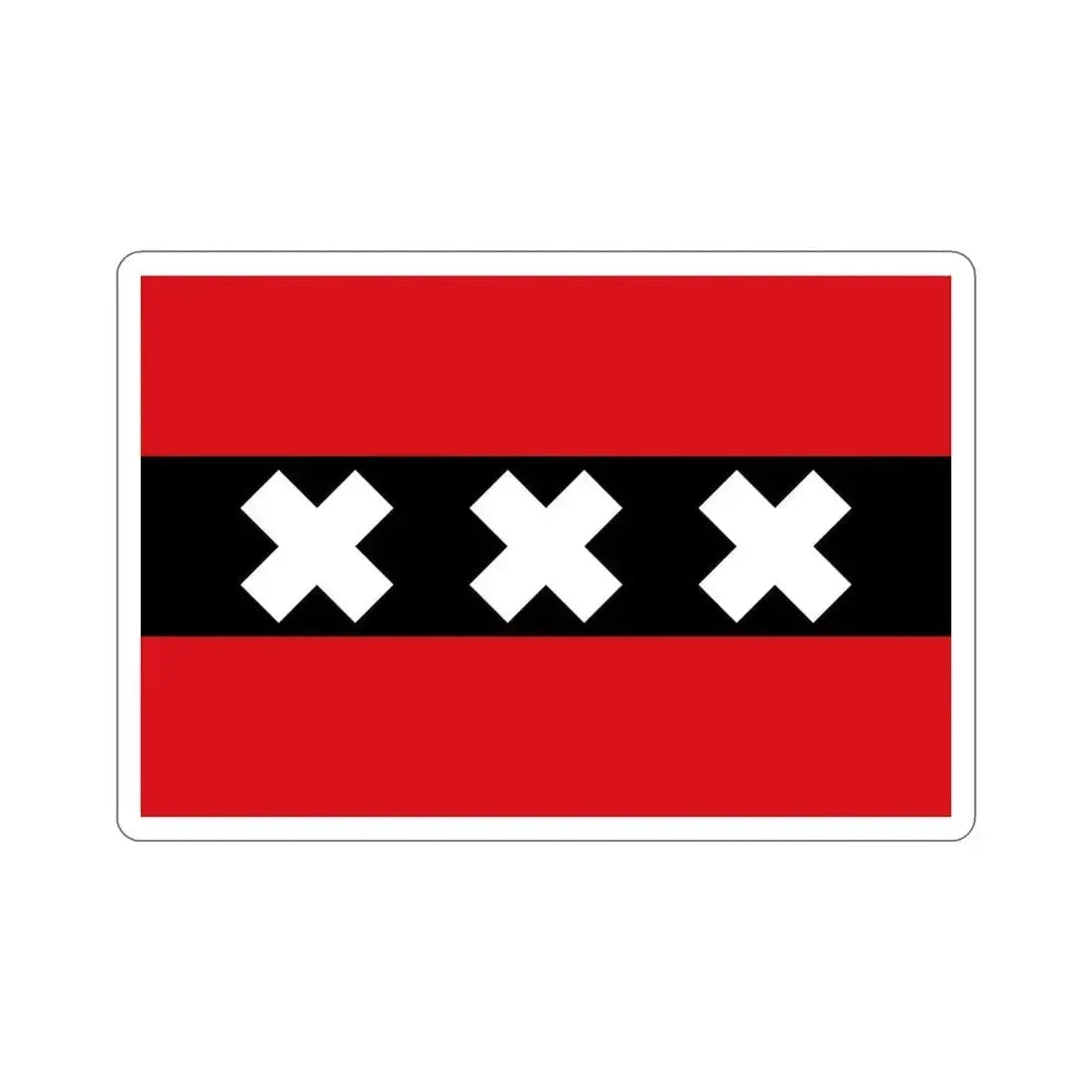 Flag of the national capital Amsterdam Netherlands STICKER Vinyl Die-Cut Decal 4 Inch - The Sticker Space